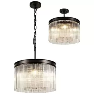 Image of Small Cylindrical Ceiling Pendant, 5 Light E14, Brown Oxide - Luminosa Lighting