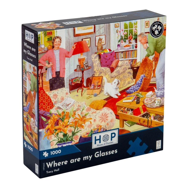 Image of The House Of Puzzles Where are my Glasses, 1000 Piece Jigsaw Puzzle Multicolor Unisex
