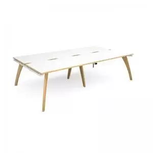 Image of Fuze double back to back desks 2800mm x 1600mm - white frame and white