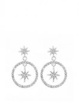 Image of Mood Silver Plated Star Front Facing Drop Earrings