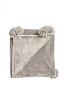 Image of Cascade Home Pom Pom Throw - Mink