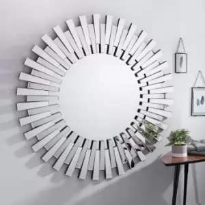 Image of Starburst Large Silver Round Modern Mirror
