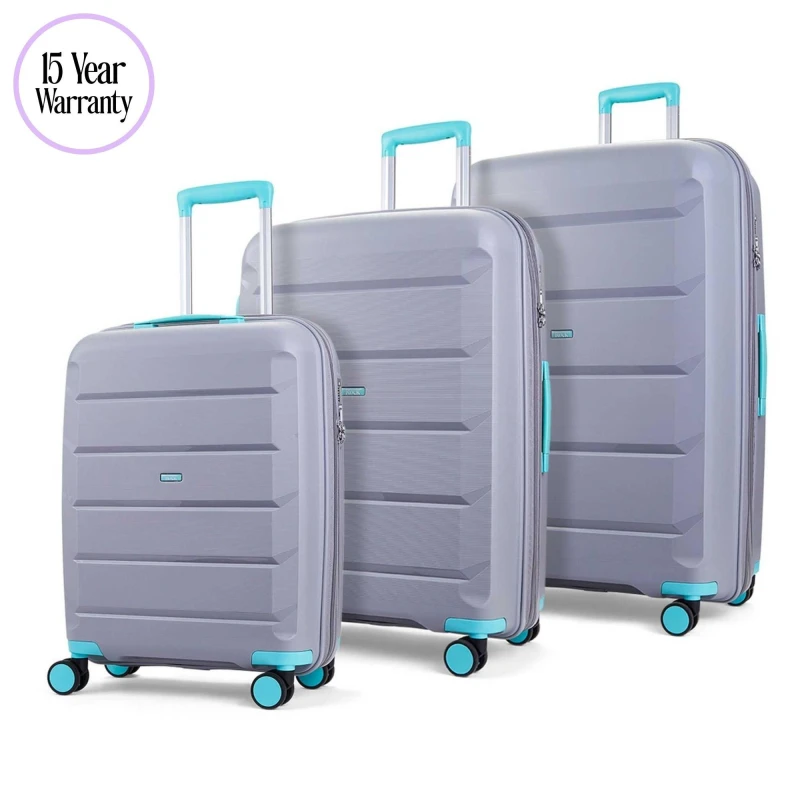 Image of Rock Tulum Medium Suitcases Grey/Aqua TR-0239-GAQ-M