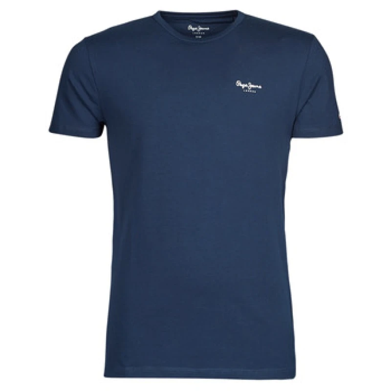 Image of Pepe Jeans Original Basic Stretch T-Shirt with Crew Neck Navy Blue Men XXL;M