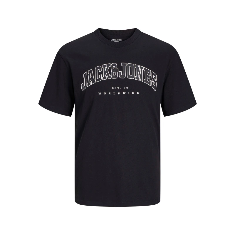 Image of Jack and Jones Mens Varsity Logo Plus Size T-Shirt Black male 2XL