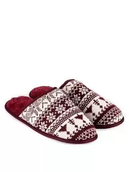 Image of TOTES Mens Family Collection Fair Isle Mule Slipper - Multi Size M Men