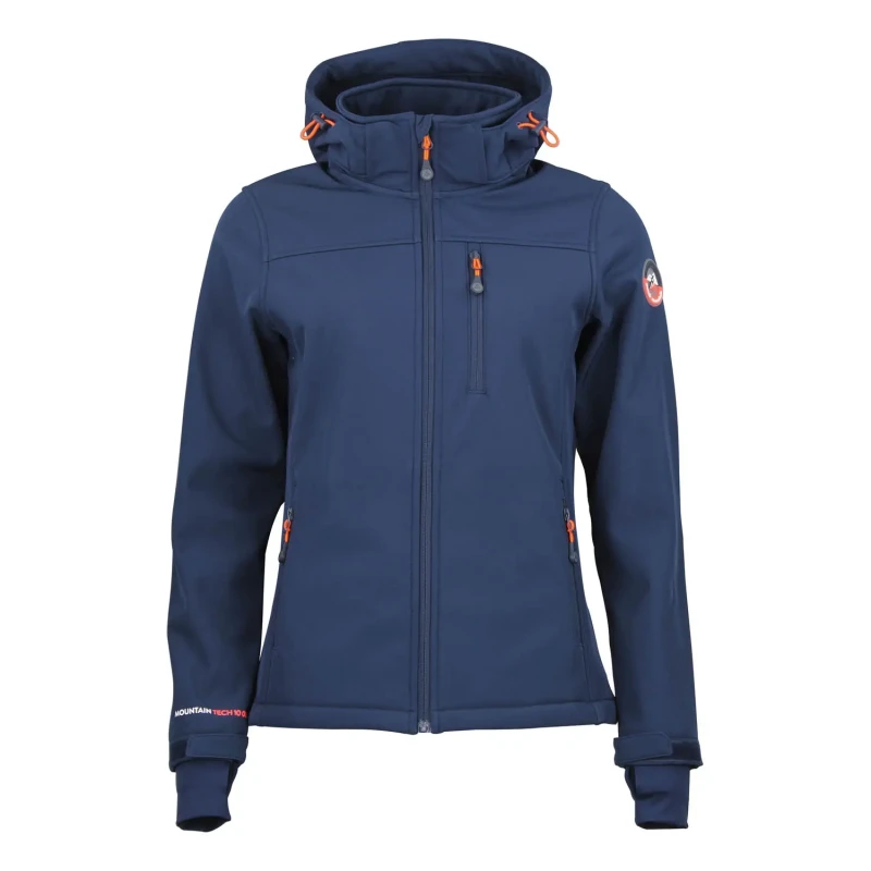 Image of Womens softshell hooded jacket Peak Mountain Aclaude Bleu Female S