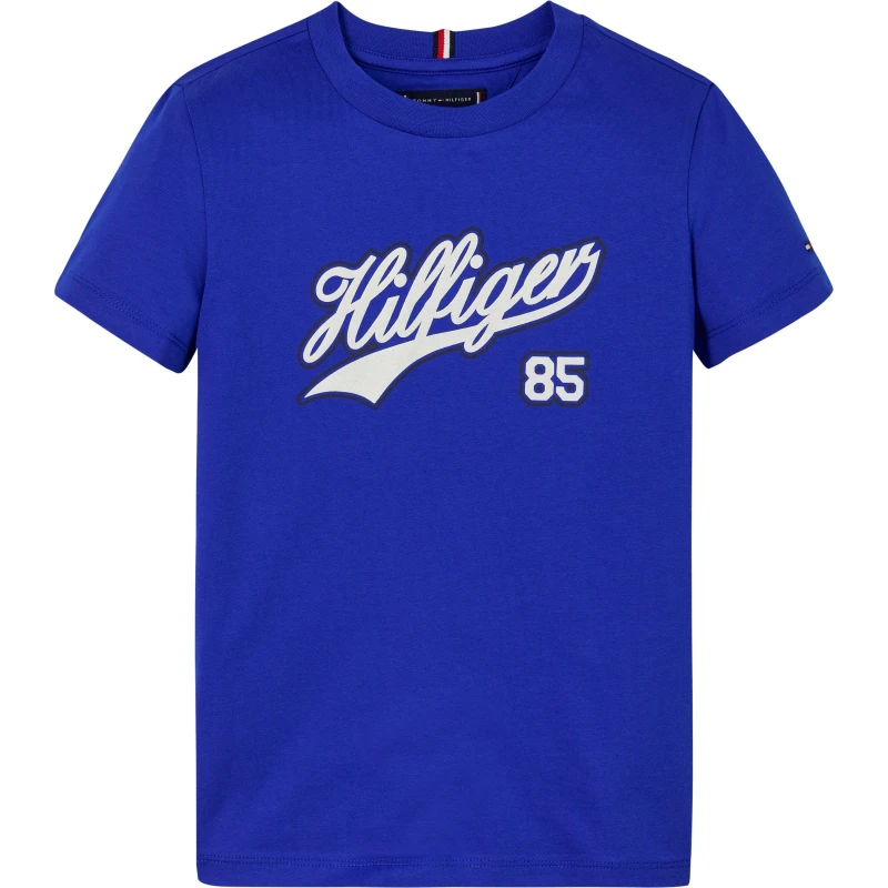 Image of Tommy Hilfiger Script Logo T-Shirt Juniors - Blue Blue One Size