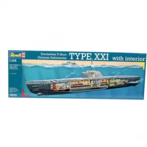 Image of U-Boat XXI Type with Interior 1:144 Revell Model Kit