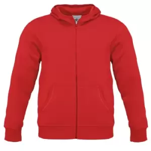 Image of B&C Mens Monster Full Zip Hooded Sweatshirt / Hoodie (S) (Red)
