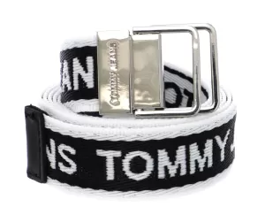 Image of Tommy Jeans Womens Mini Logo Tape Belt - Black - 80cm