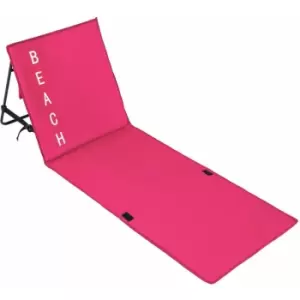 Image of Tectake - Beach mat with backrest - folding beach chair, folding beach mat, sunbathing mat - pink - pink