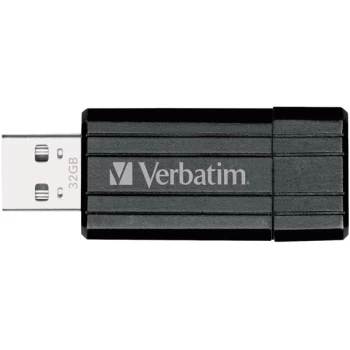 Image of Verbatim 49064 PinStripe USB Drive 32GB - Black