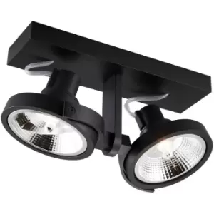 Image of Zumaline Lighting - Zumaline Master Twin Ceiling Spotlight, Black, 2x GU10/ES111