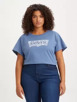 Image of The Perfect Graphic Tee (Plus) - Blue