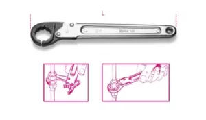 Image of Beta Tools 120 32 Ratchet Opening Bi-Hex Single End Wrench 32mm 001200032