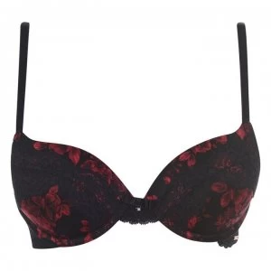 Image of Dorina Floral PU Bra - Red Rose 154