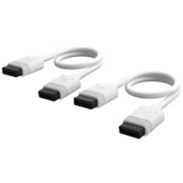 Image of CORSAIR iCUE LINK Cable, 2x 200mm with Straight connectors, White