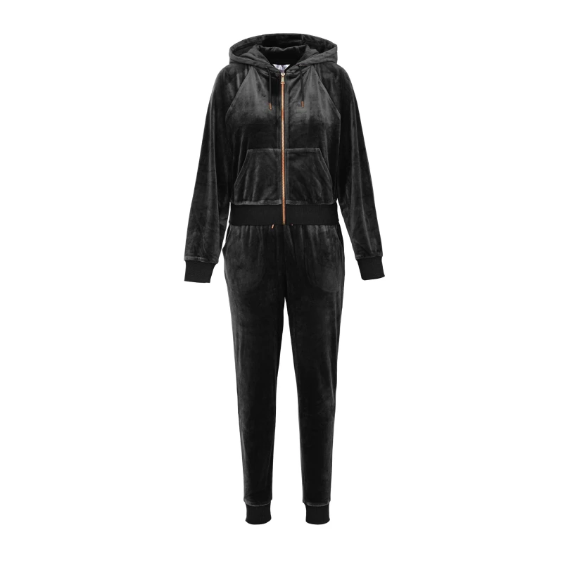 Image of Miso Velour Tracksuit Set - Black 8