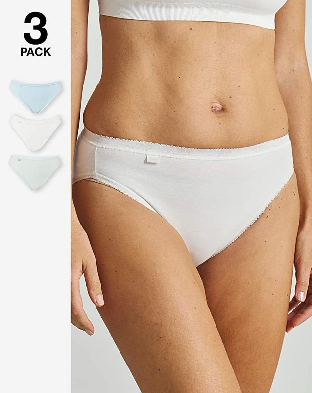 Image of Sloggi Sloggi 3Pk Tai Hi Leg Knicker Mint Multi Mint Multi-Coloured - sloggi - Size: 16 Mint Multi-Coloured Female 16 IY47604