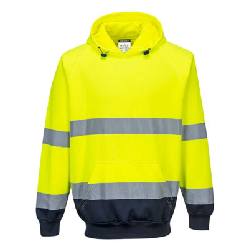 Image of Portwest Hi Vis Contrast Hoodie B316YNRXL Colour: Yellow / Navy