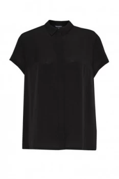 Image of French Connection Classic Crepe Short Sleeve Shirt Black