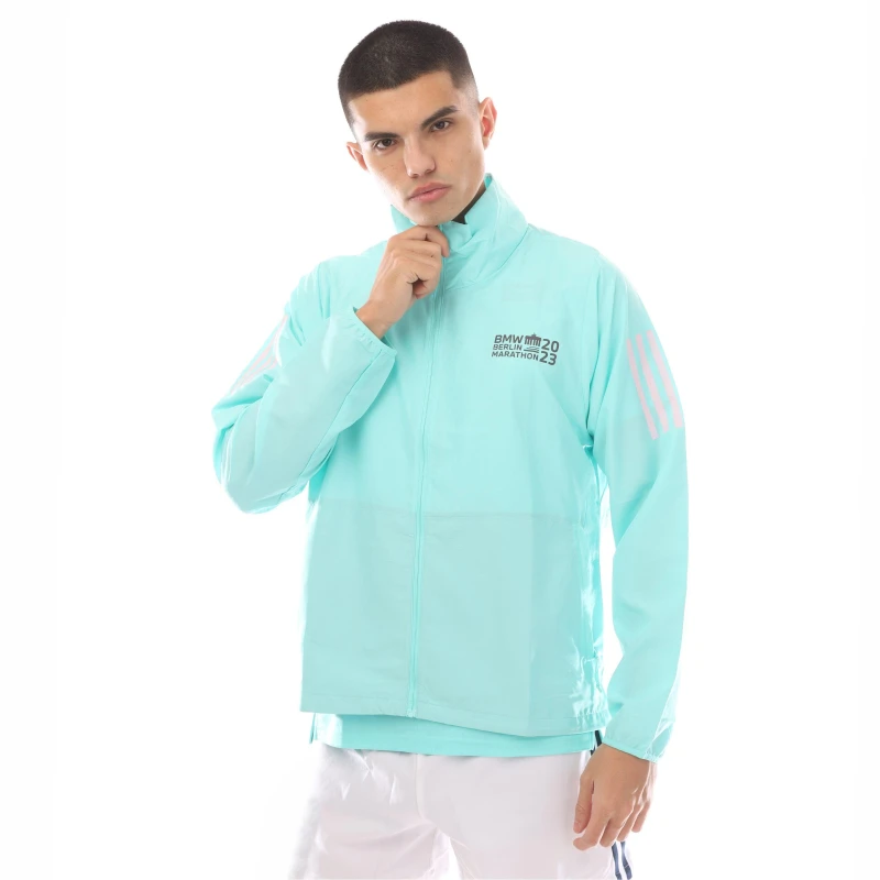 Image of adidas Womens BMW Berlin Marathon 2023 Legends 3 Pockets Performance Training Jacket aqua female 12 (M)