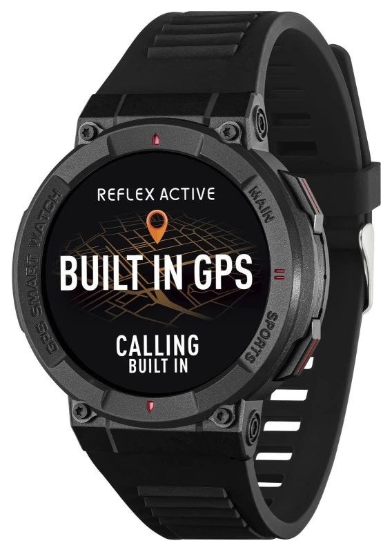 Image of Reflex Active Built-In GPS Black Calling Smart Watch
