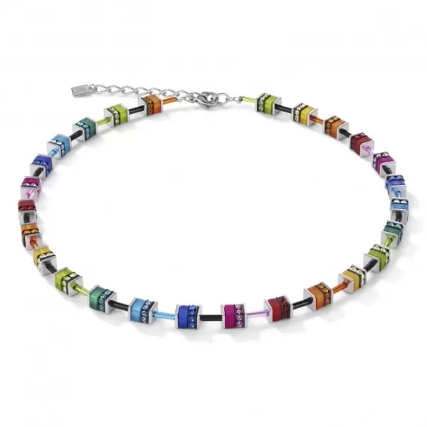 Image of GeoCUBE Classic Polaris & Rhinestone Multicolour Necklace 4409/10-1500
