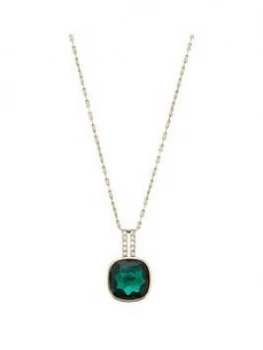 Image of Jon Richard Jon Richard Swarovski Green Cushion Necklace