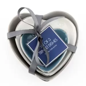 Image of Set of 3 Heart Trinket Dishes