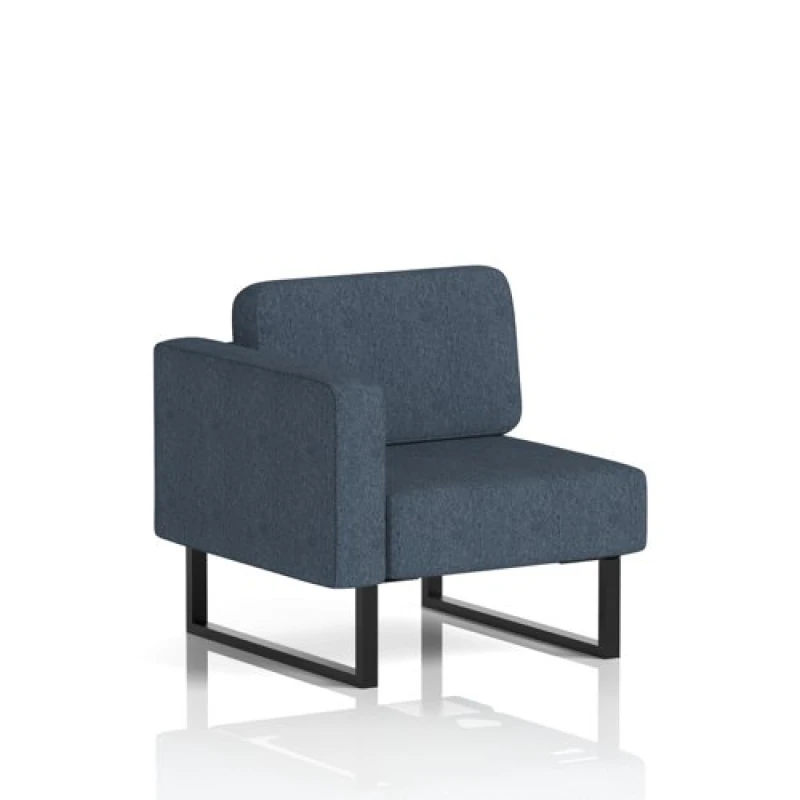 Image of Brixworth Modular Seating Right Unit with Black in Rivet Fabric - Crucible