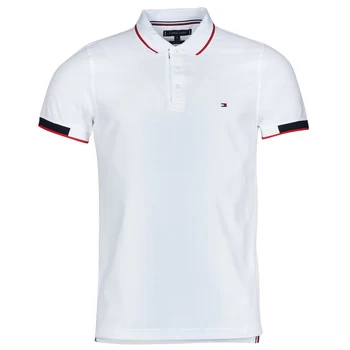 Image of Tommy Hilfiger RWB PLACKET DETAIL SLIM POLO mens Polo shirt in White - Sizes XXL,S,M,L,XL,3XL