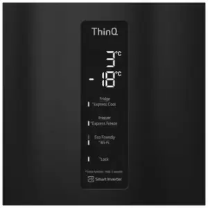 Image of LG GBF61BLHEN 60cm Frost Free Fridge Freezer Black 1 89m NP Water E