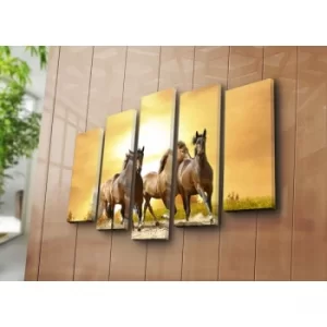 Image of 5PATK-13 Multicolor Decorative Canvas Painting (5 Pieces)