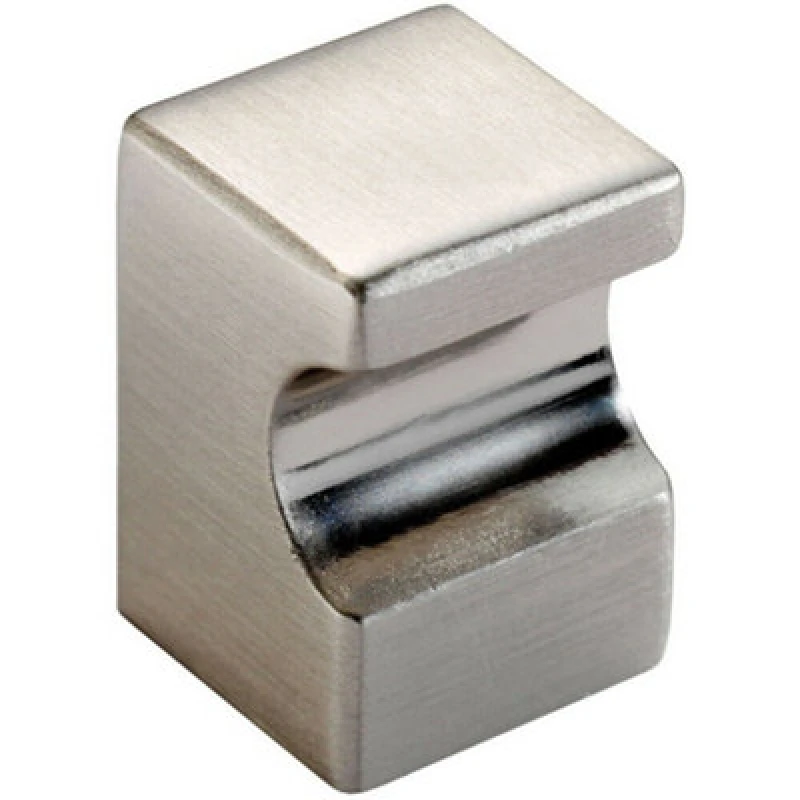 Image of Loops Square Cupboard Door Knob 18 x 18mm 25mm Projection Satin Nickel Metallics unisex