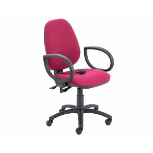 Image of TC Office Calypso Twin Lever Ergonomic Chair with Lumbar Pump and Fixed Arms, Claret