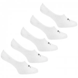 Image of Slazenger Invisible 5 Pack Trainer Socks Mens - White