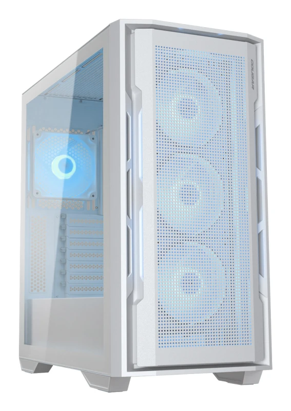 Image of CGR-5C78W-RGB Cougar Uniface RGB Mid Tower Case - White, 4 Fans, ARGB Support, Water Cooling, Quad Protection CGR-5C78W-RGB