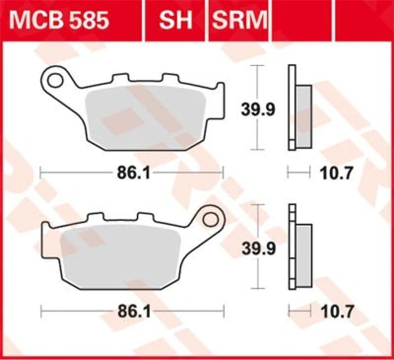 Image of TRW Lucas Brake pad MCB585