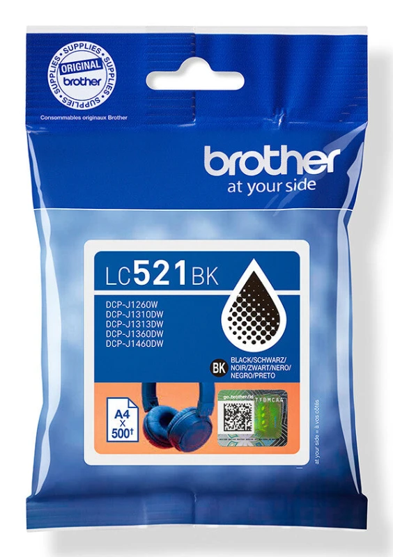 Image of Brother LC521BK Black Ink Cartridge (Original)