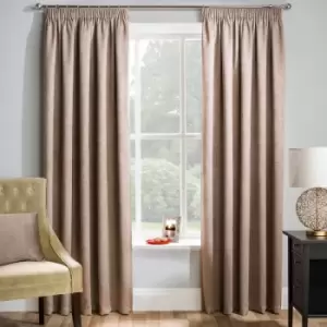 Image of Enhancedliving - Enhanced Living Matrix Embossed Textured Thermal Blockout Pencil Pleat Curtains, Latte, 46 x 72 Inch