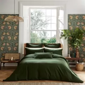Image of Morris and Co Linen Cotton Duvet Cover Green - Green