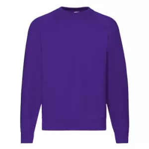 Image of Fruit Of The Loom Mens Raglan Sleeve BelcoroA Sweatshirt (L) (Purple)