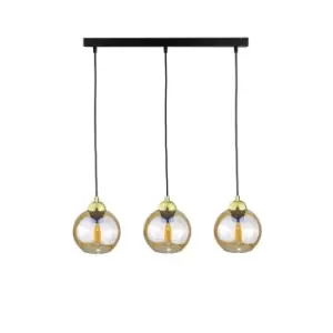 Image of Ambre Bar Pendant Ceiling Light Gold, 60cm, 3x E27