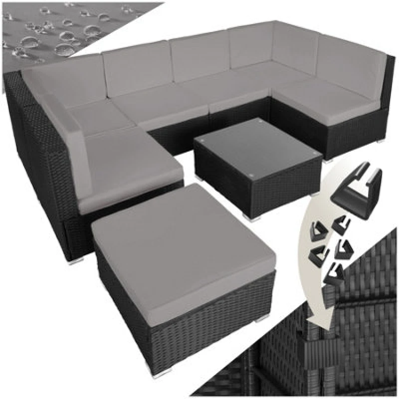 Image of tectake Garden Furniture Venice in Black Size: Large Black Unisex Large