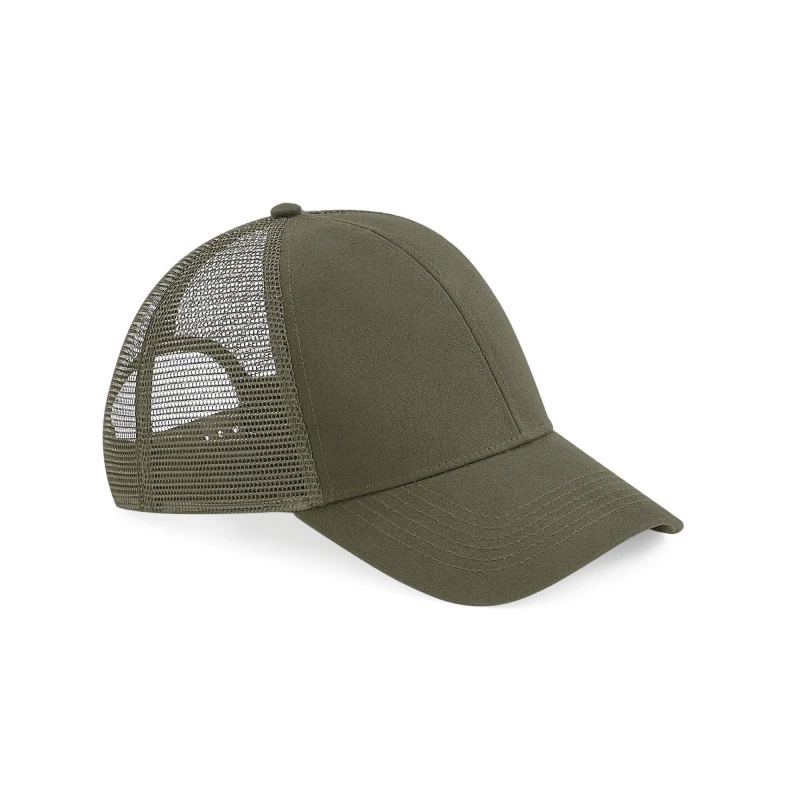 Image of Beechfield Beechfield Men Cotton Trucker Cap in Olive Olive One Size Male 5063377401912