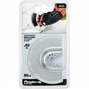 Image of Black and Decker X26125 Piranha Oscillating Multi Tool Grout Removal Carbide Disc 92mm Pack of 1