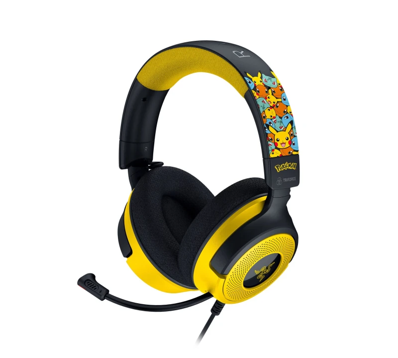 Image of Razer Razer Kraken V4 X Pokemon Headset Wired Head-band Gaming USB Type-C / USB Type-A Black, Yellow RZ04-05180300-R3M1