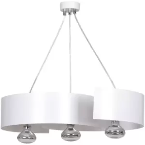 Image of Emibig Vixon White Bar Pendant Ceiling Light 3x E27